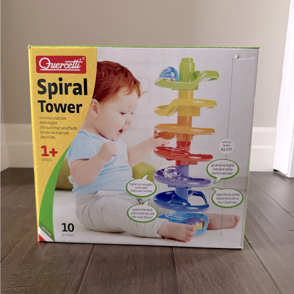 Quercetti Spiral tower toy EUC